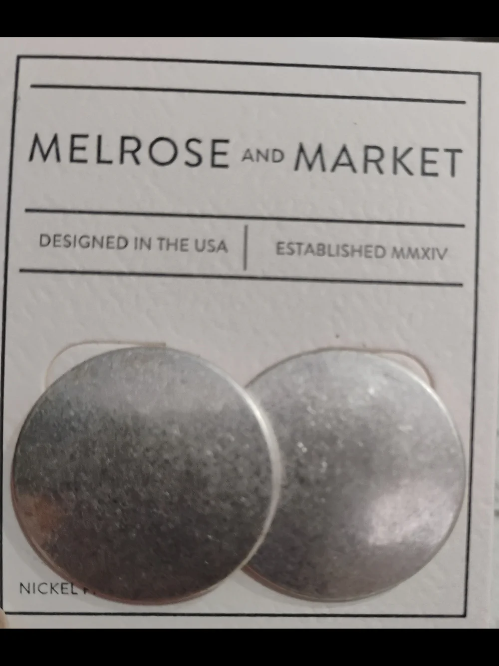Melrose and Market Three-Pair Earring Set in Black, White, and Silver NWT